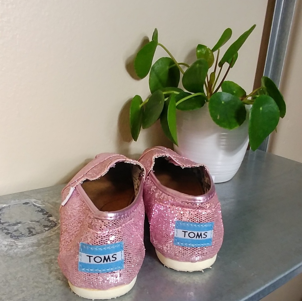 NWOT Toms 3Y Children's sparkly slip ons